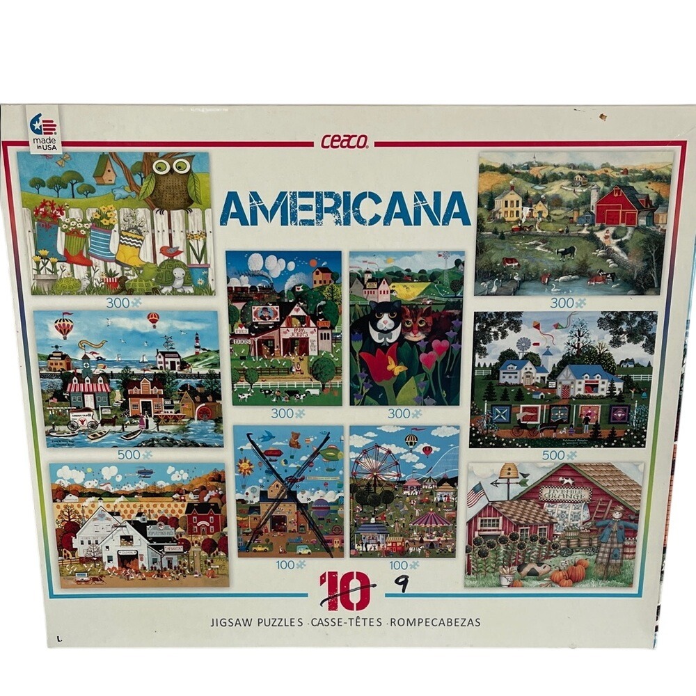 Ceaco Americana Jigsaw‎ Puzzle Set -9 Puzzles
